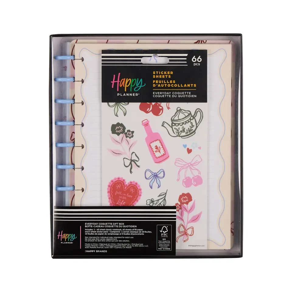 Happy Planner Everyday Coquette Classic carnet bundle stickers rose