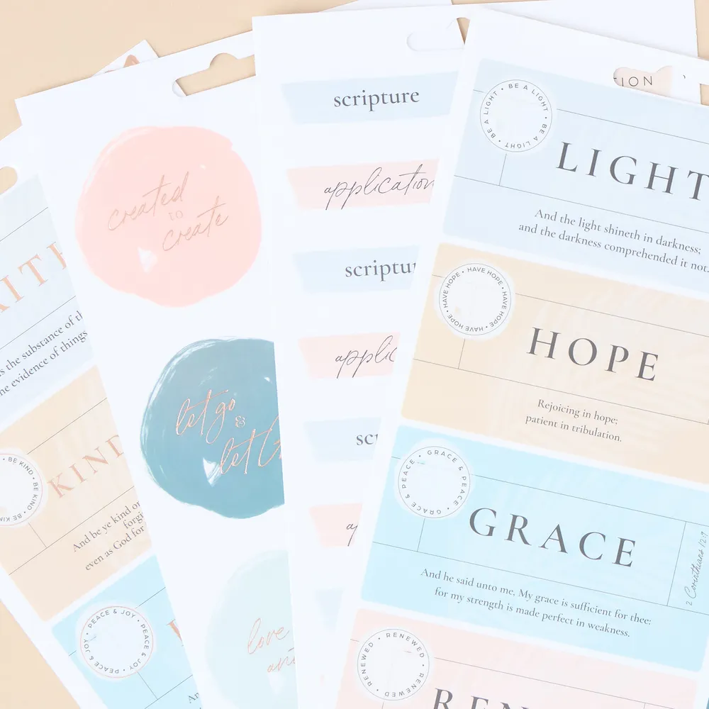 Happy Planner Coastal Faith stickers 5 feuilles versets