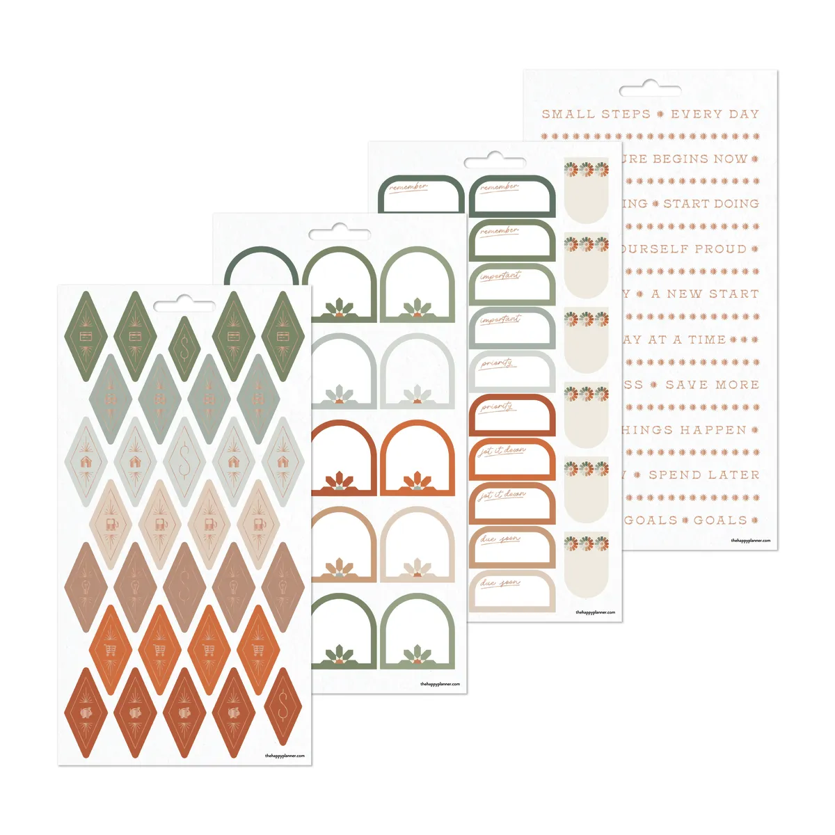 Happy Planner Sage & Terracotta stickers budget x10