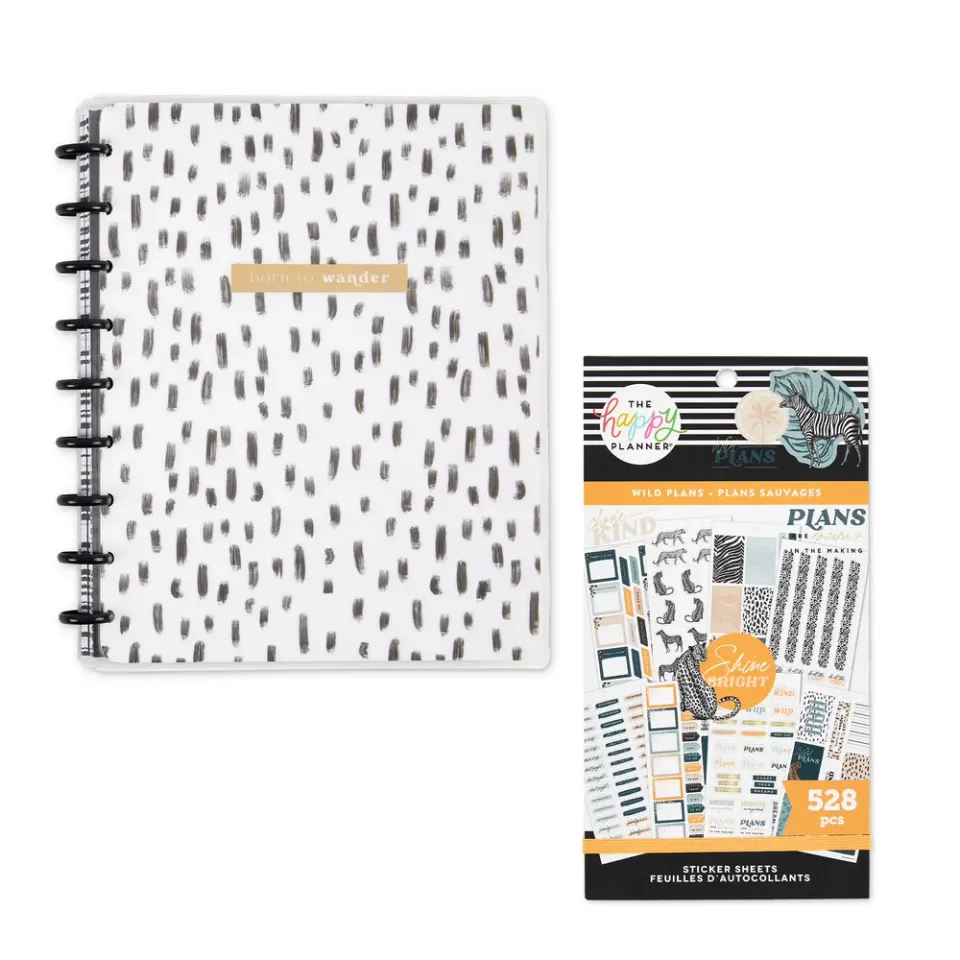 Happy Planner Wild Plans pack carnet Classic + stickers jungle