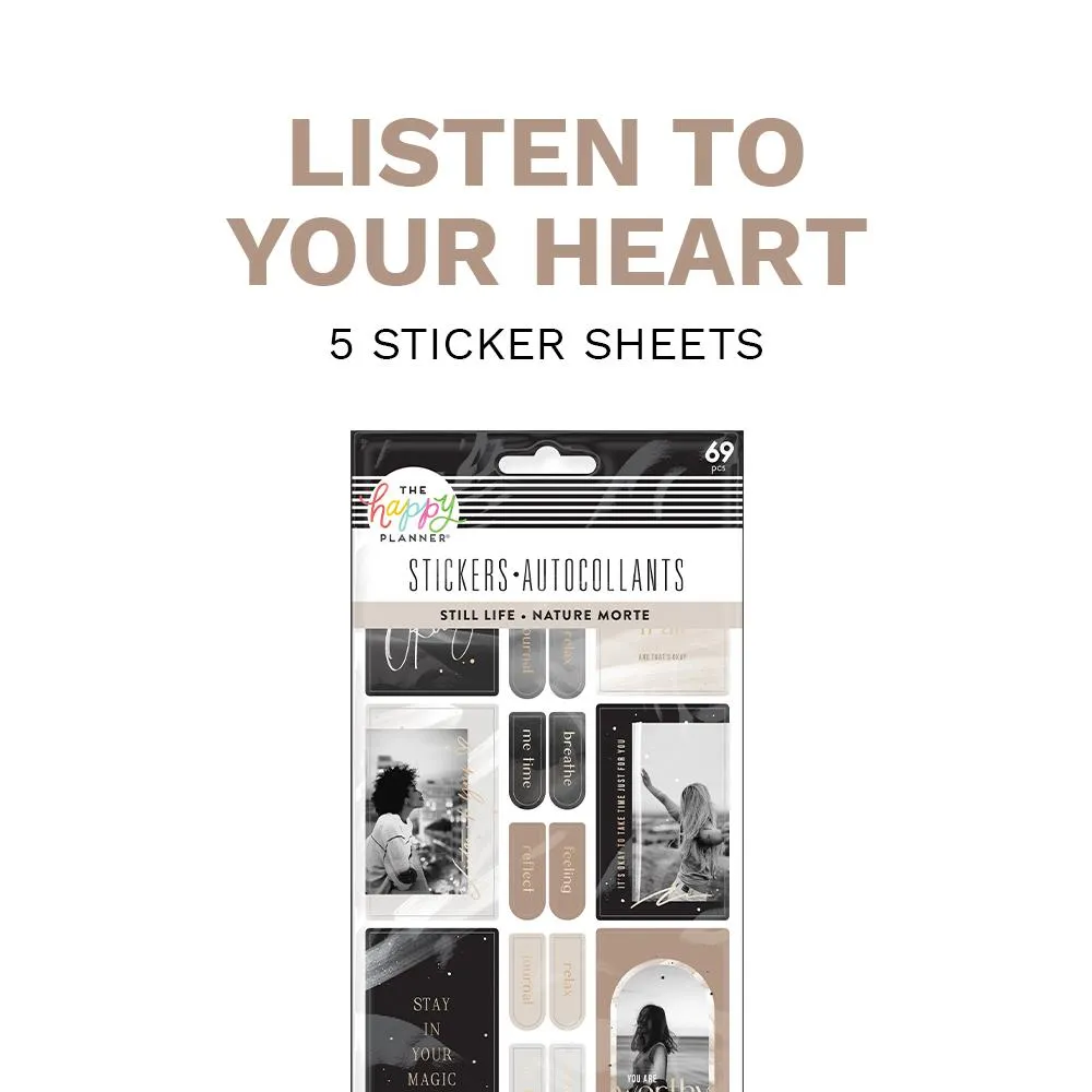 Happy Planner Listen to Your Heart stickers 5 feuilles