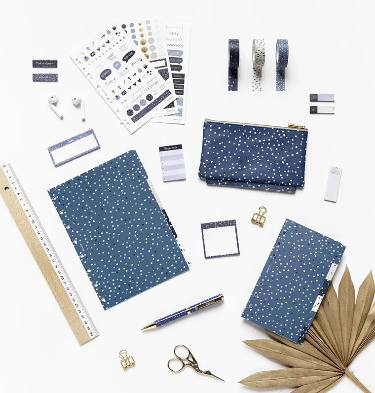 Filofax Indigo set washi tape bleu 3 rouleaux