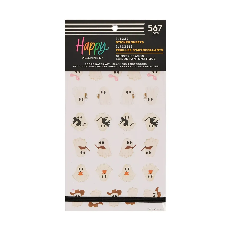 Happy Planner Ghosty Season stickers fantômes 30 feuilles