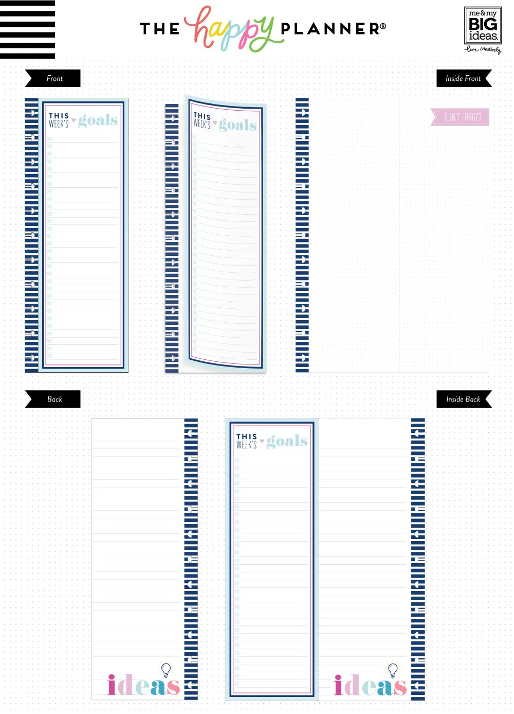 Happy Planner Big bloc-notes plié 40 feuilles