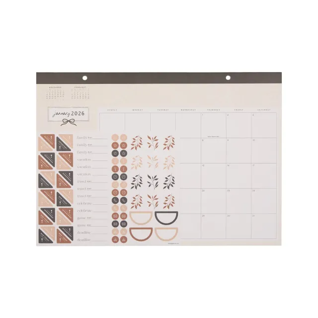 Happy Planner Modern Charm calendrier bureau 2026 12 mois