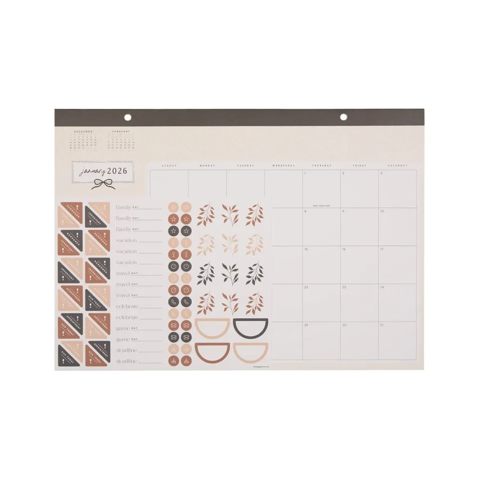 Happy Planner Modern Charm calendrier bureau 2026 12 mois