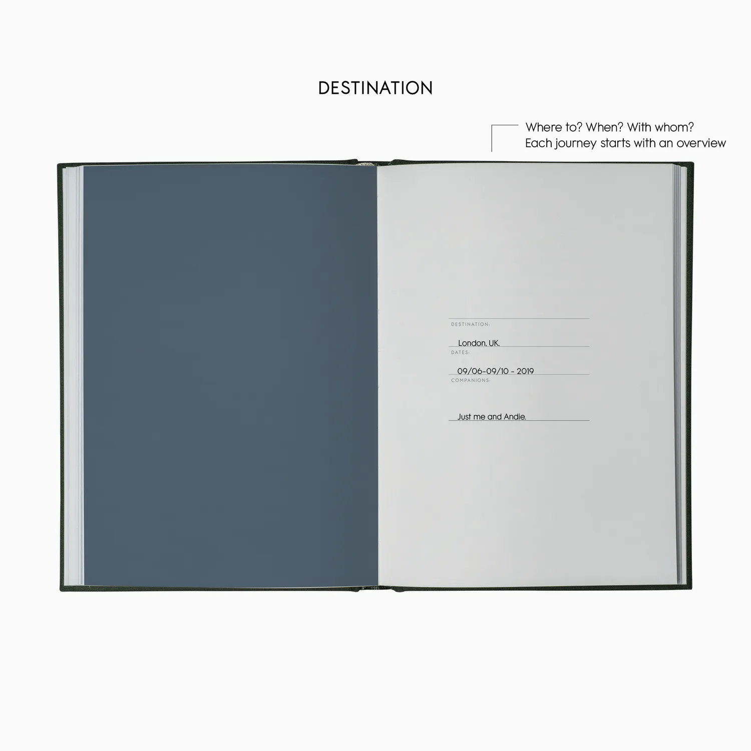Kartotek Travel Journal carnet de voyage vert mousse 8 voyages
