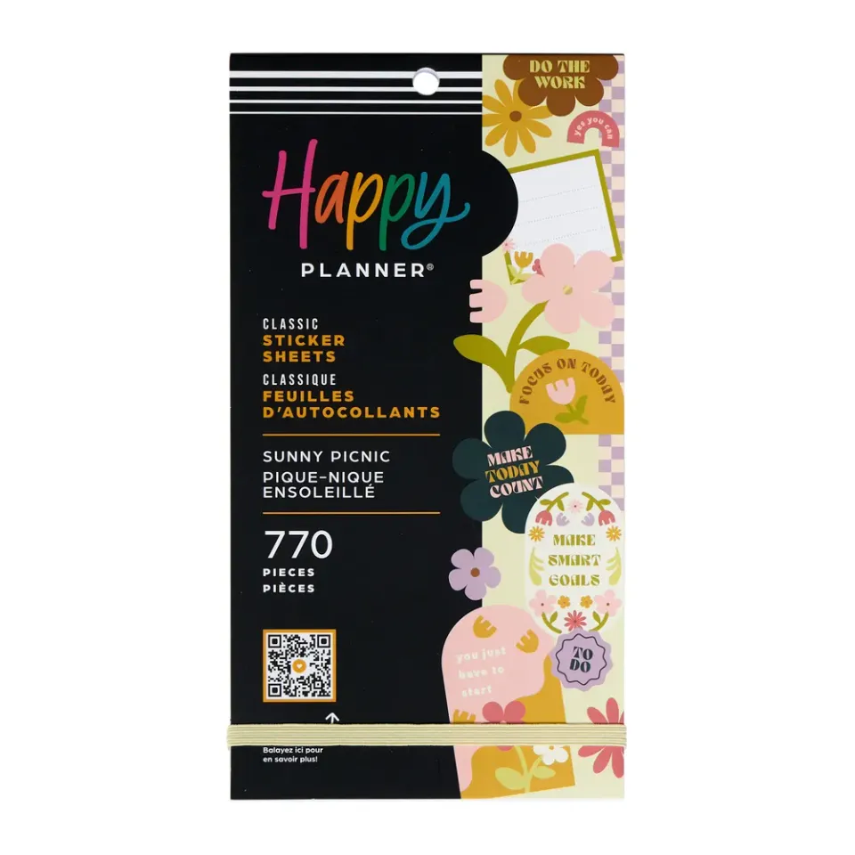 Happy Planner Sunny Picnic Student autocollants 770 pcs floral