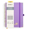Poprun WH145S carnet quadrillé violet à spirale 120g
