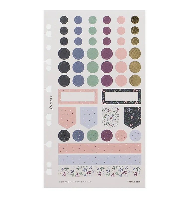 Filofax Garden stickers planning 6 feuilles rosé