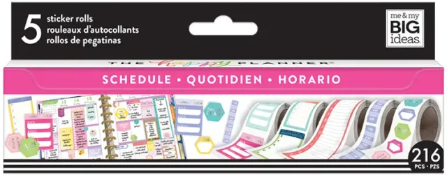 Happy Planner Scheduling rouleau stickers 5 motifs 2,4 m