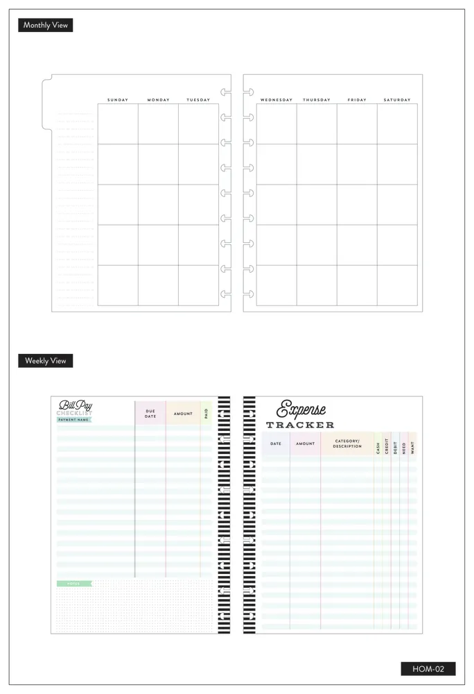 Happy Planner Budget extension Classic 6 mois finances