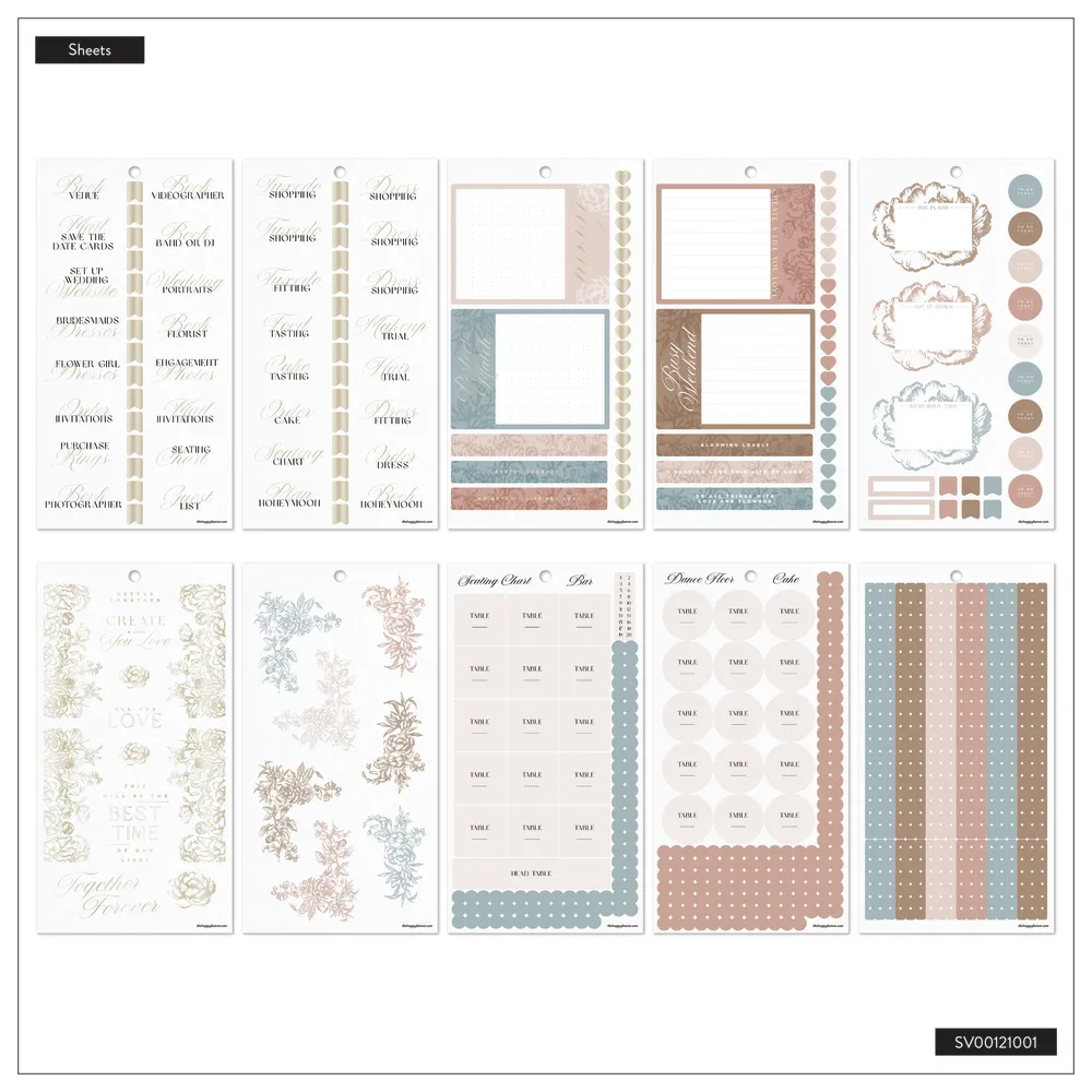 Happy Planner Love Blooms stickers mariage Big 1291 pièces