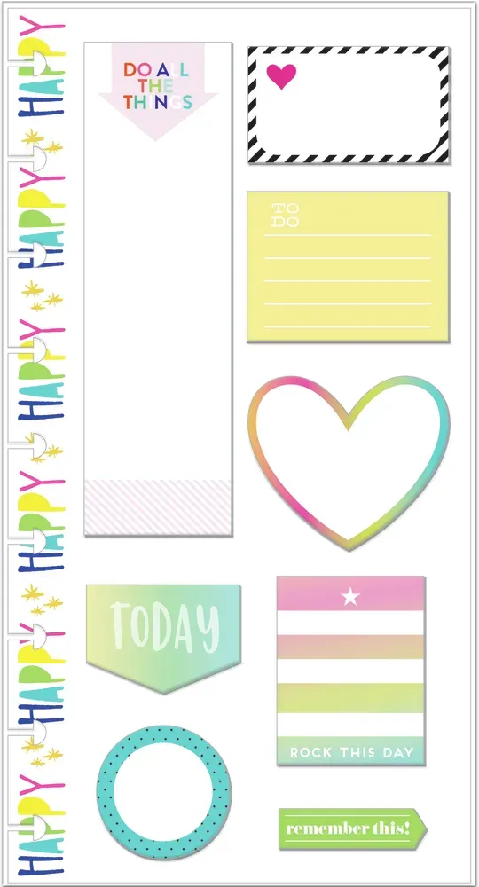 Me & my big ideas Classic Rock This Day sticky notes x8 couleurs vives
