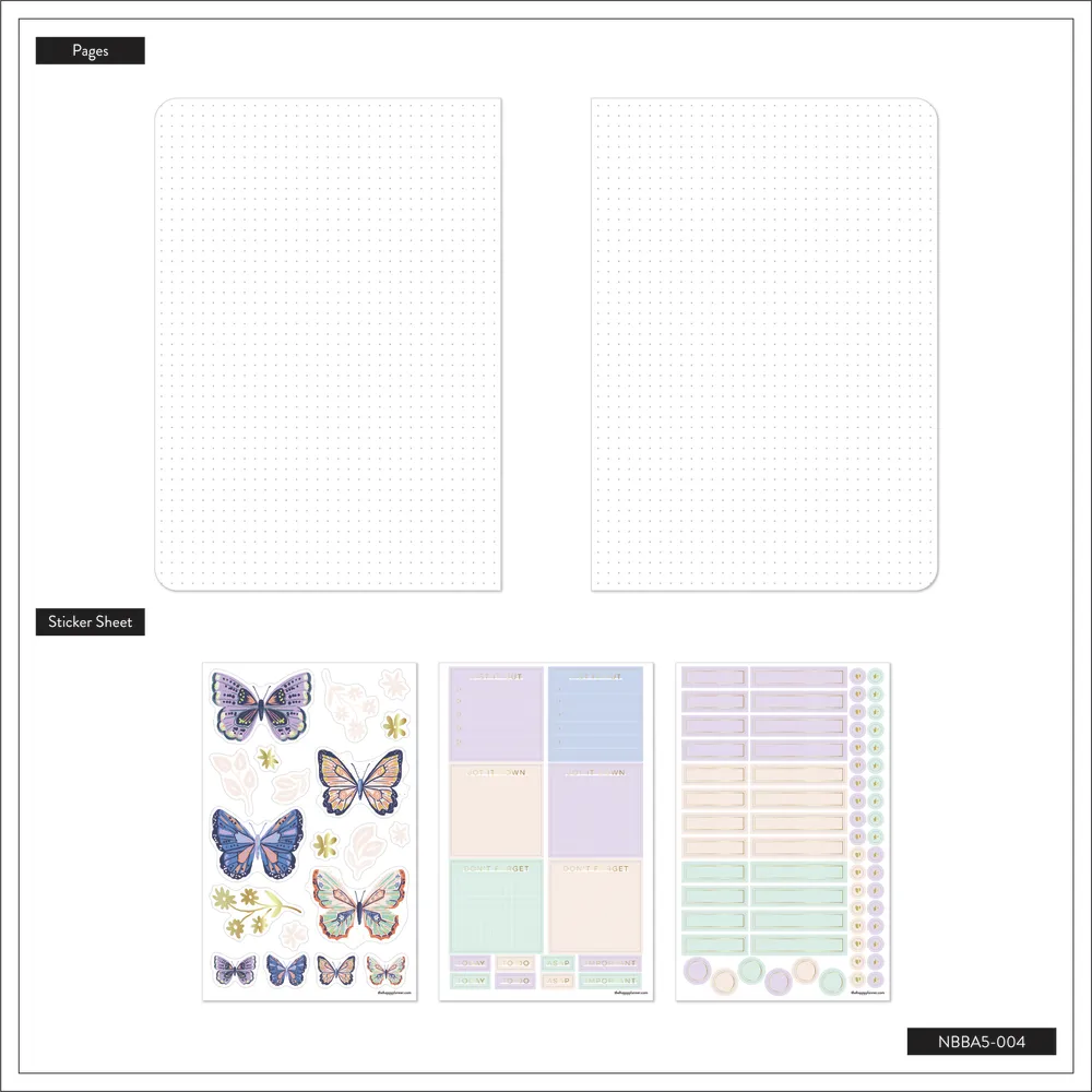 Me & my big ideas Winged Beauty journal pointillé 80 feuilles