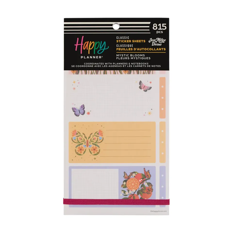 Happy Planner Mystic Blooms stickers déco fleurs Classic 815