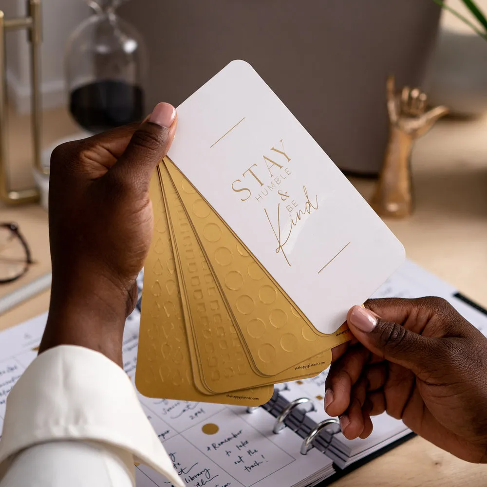 Happy Planner Work Life stickers dorés éventail 12 feuilles