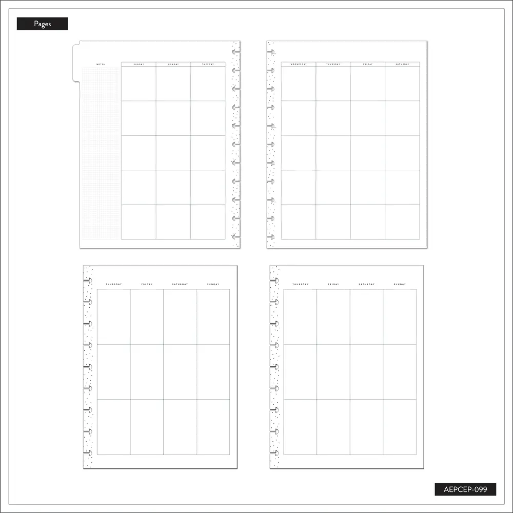 Happy Planner Dancing Leaves recharge agenda Classic 6 mois vertical