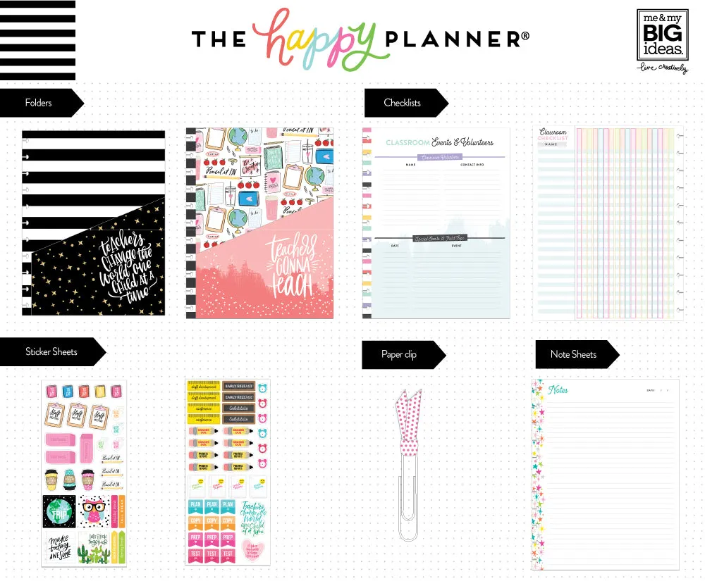Happy Planner Teacher's Gonna Teach pack accessoires Big