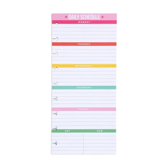 Happy Planner Daily Schedule demi-feuilles Classic 60 feuilles