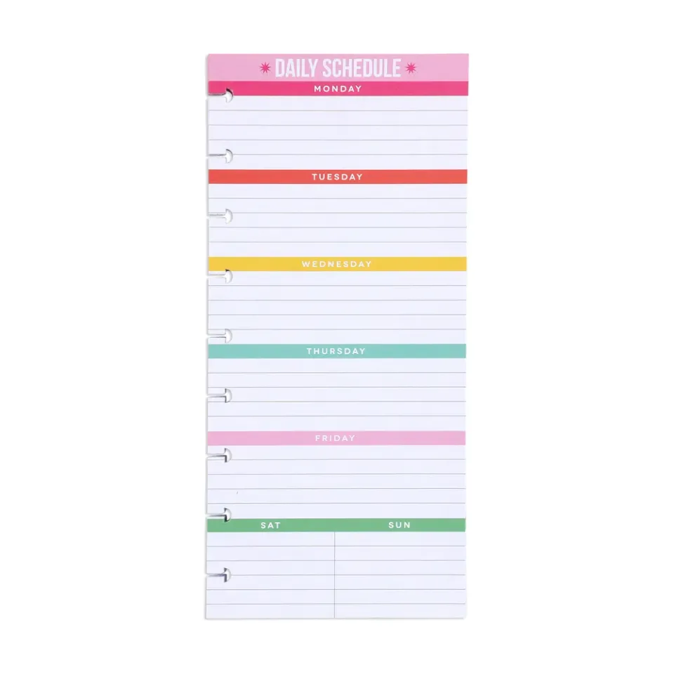Happy Planner Daily Schedule demi-feuilles Classic 60 feuilles
