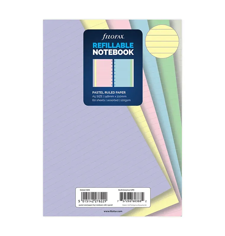 Filofax Notebook A5 recharge lignée pastel