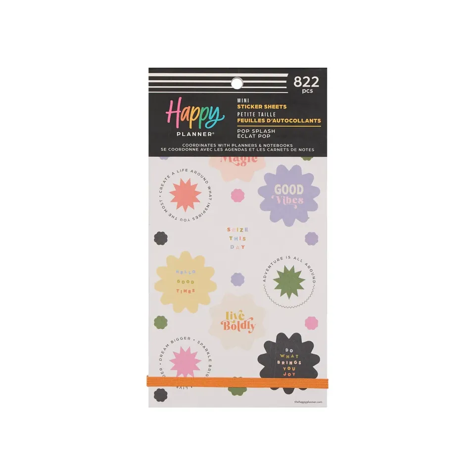 Happy Planner Mini Pop Splash stickers 822 pièces valeur