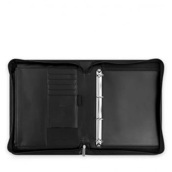 Filofax Metropol porte-documents zippé A4 à anneaux noir
