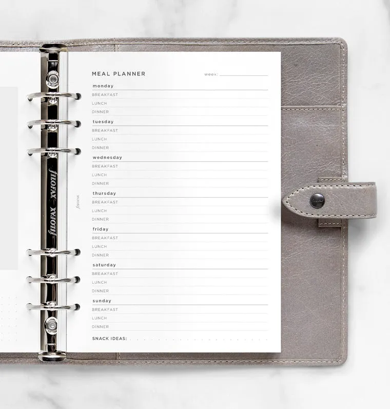 Filofax Classic A5 recharge organiseur meal planner 56 f