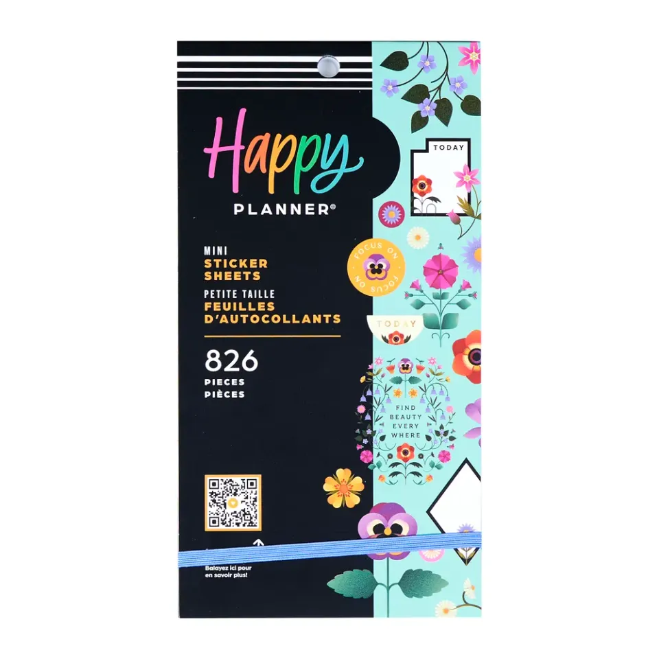 Happy Planner Radiant Garden Mini stickers fleurs 826