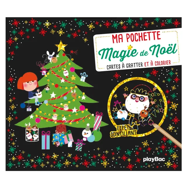 Frigobloc Magie de Noël pochette cartes à gratter et coloriages