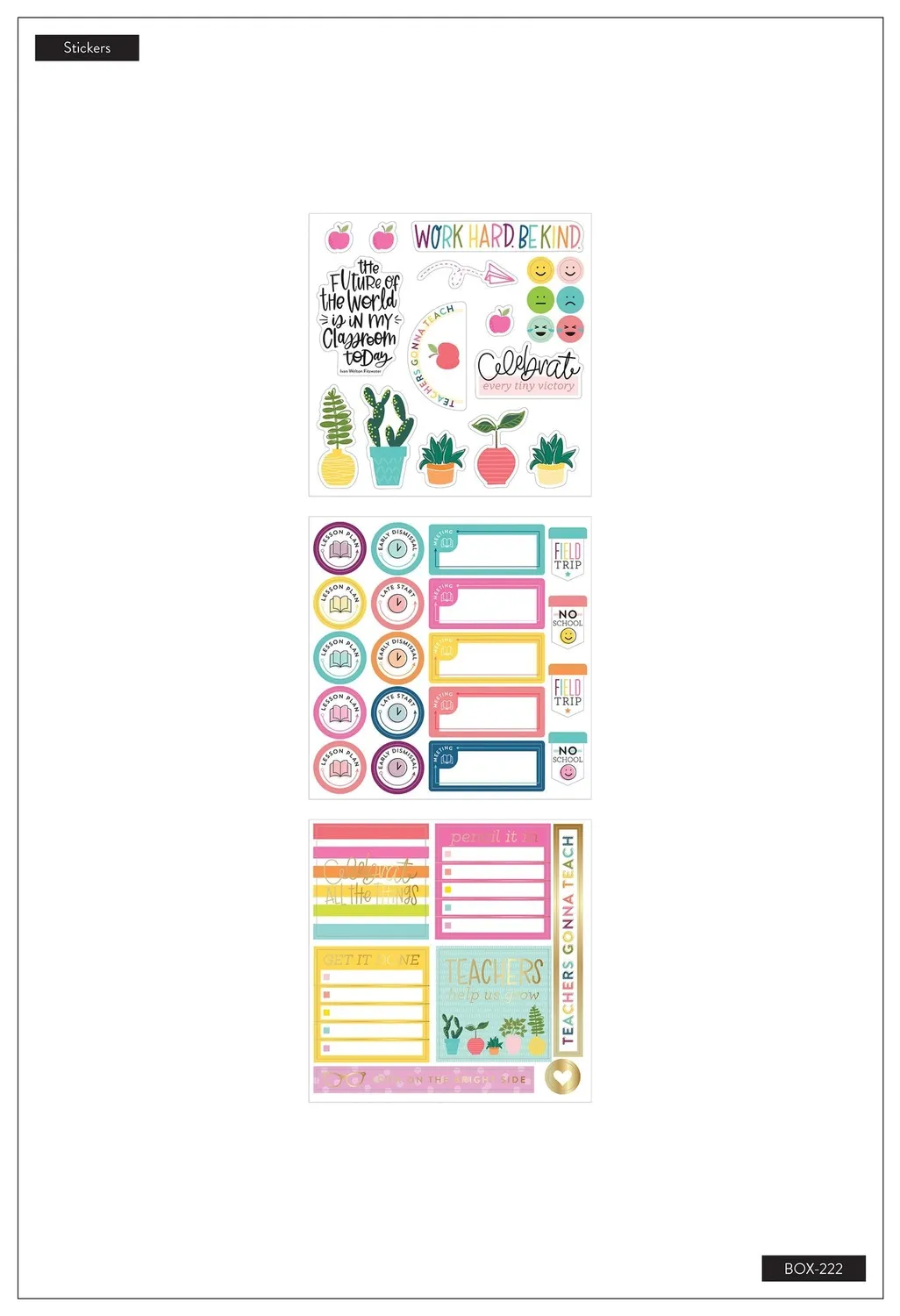 Happy Planner Teacher's Influence coffret agenda Big non daté