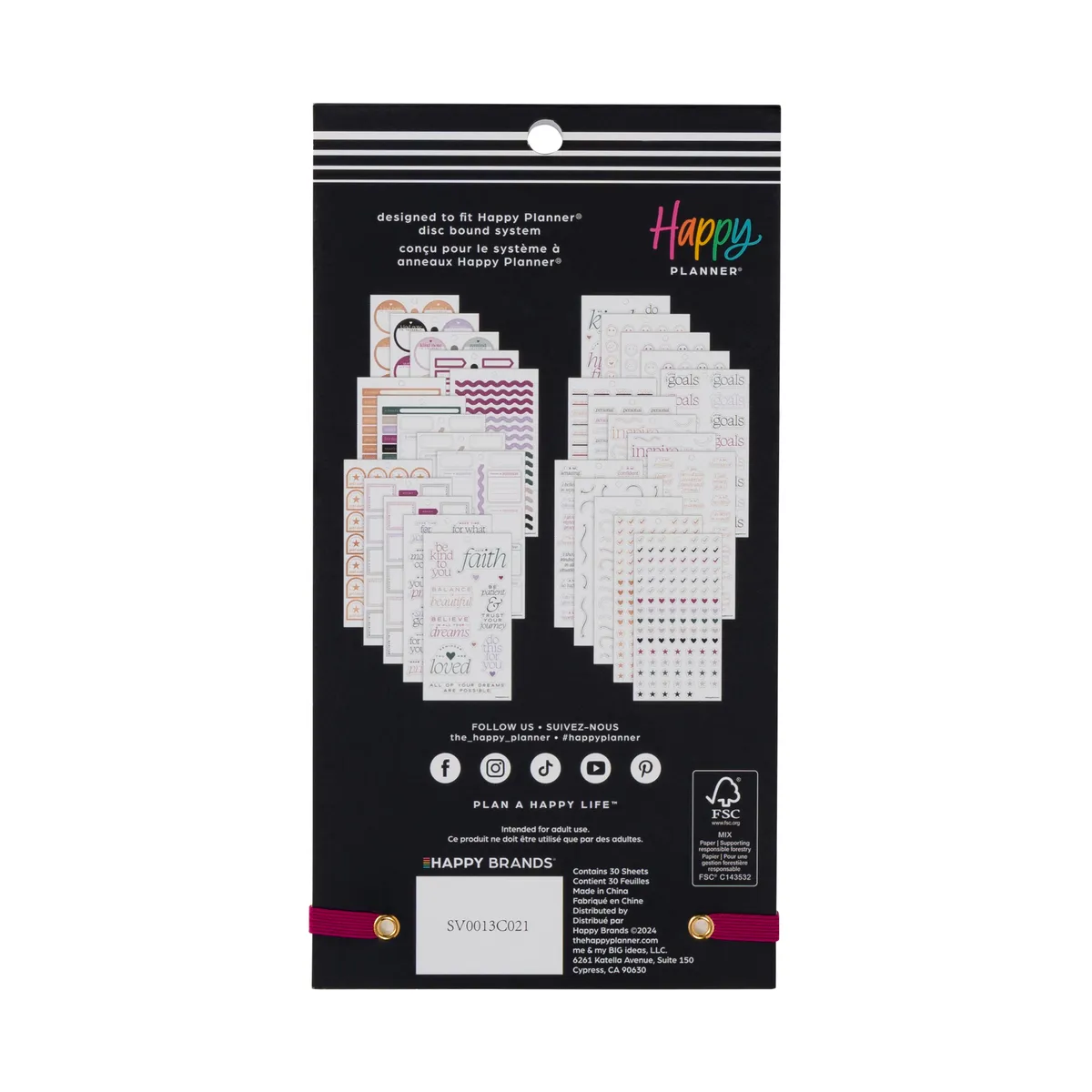 Happy Planner Reflect & Grow stickers classic 997 bien-être
