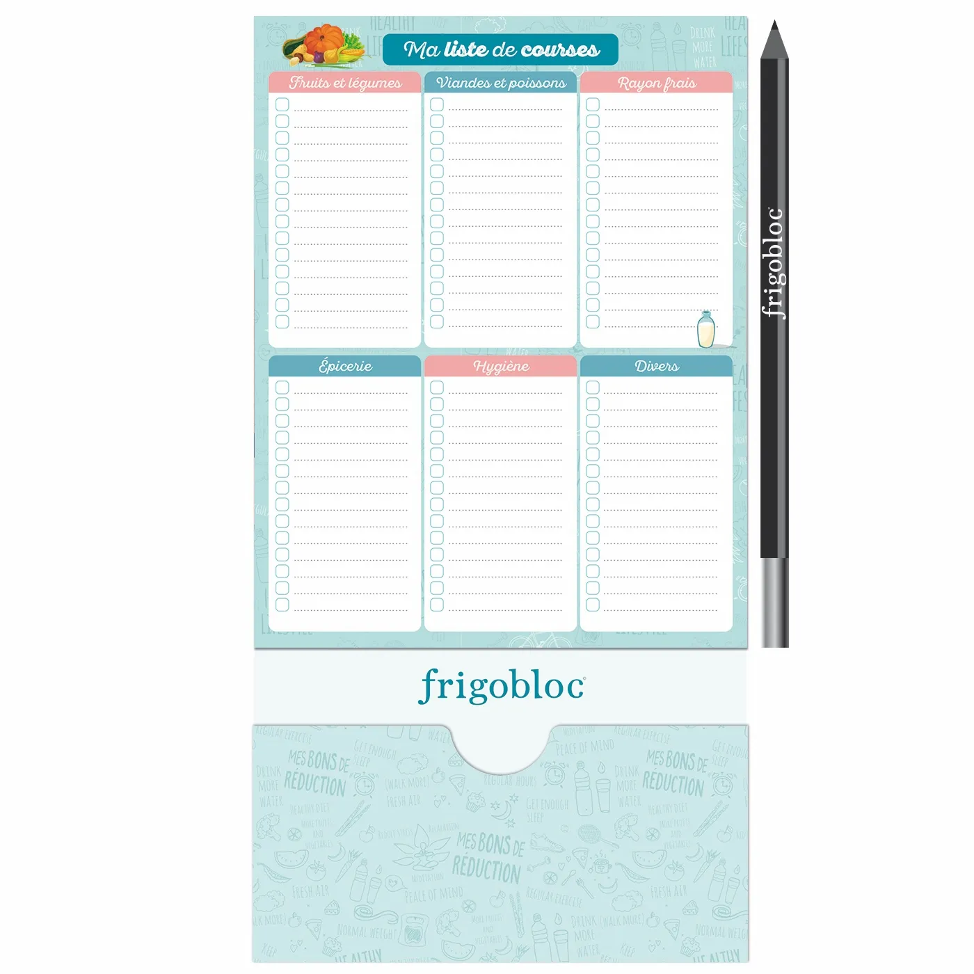 Frigobloc 52 listes de courses bloc aimanté frigo