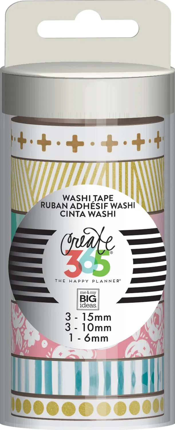 Happy Planner Hello Life ruban washi 7 rouleaux couleur
