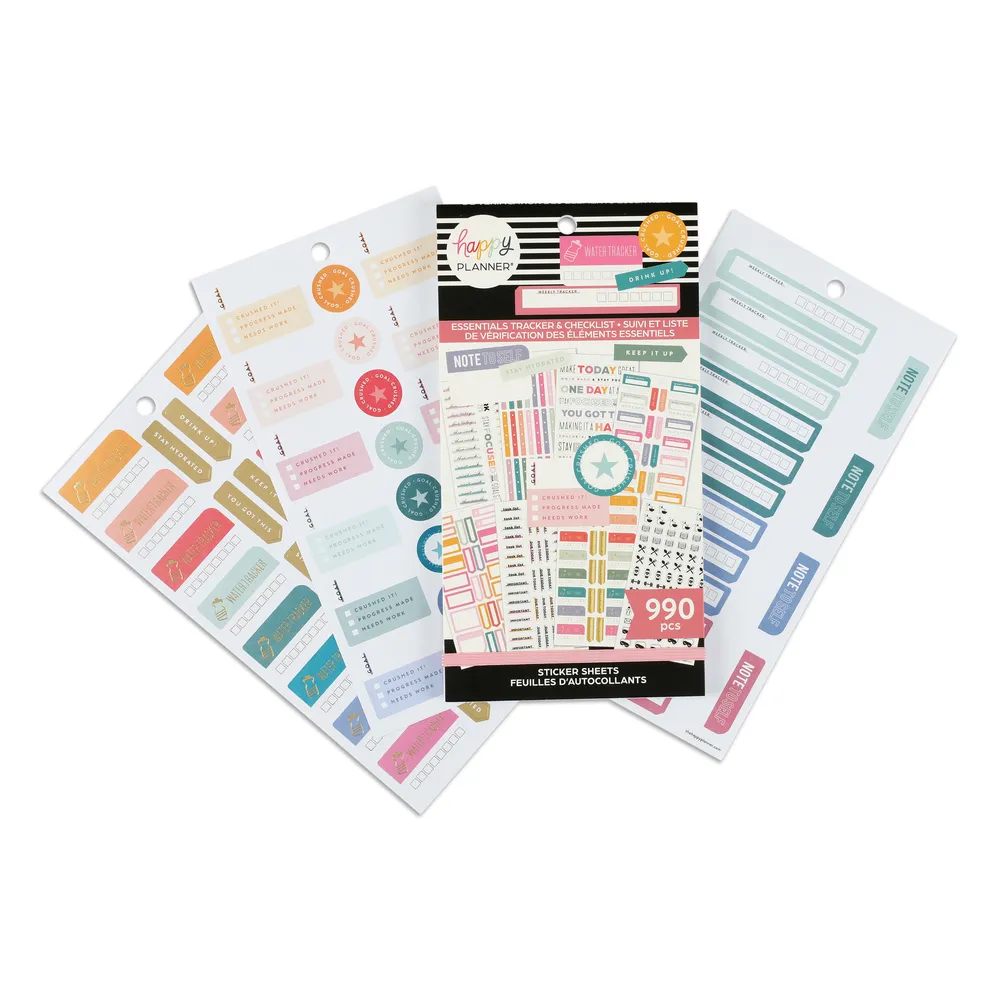 Happy Planner Essentials stickers trackers checklists 990