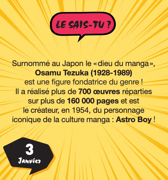 Frigobloc Mini calendrier 365 jours 100% mangas