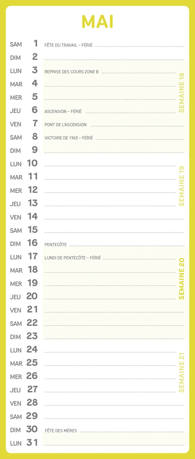 Frigobloc Mensuel Compact 2027 calendrier familial sept 2026-déc 2027