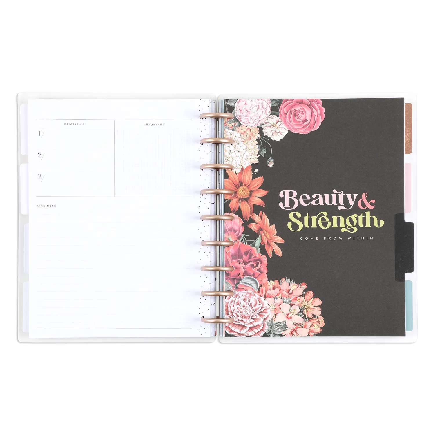 Happy Planner Gathered Flowers agenda classic dashboard 12 mois non daté