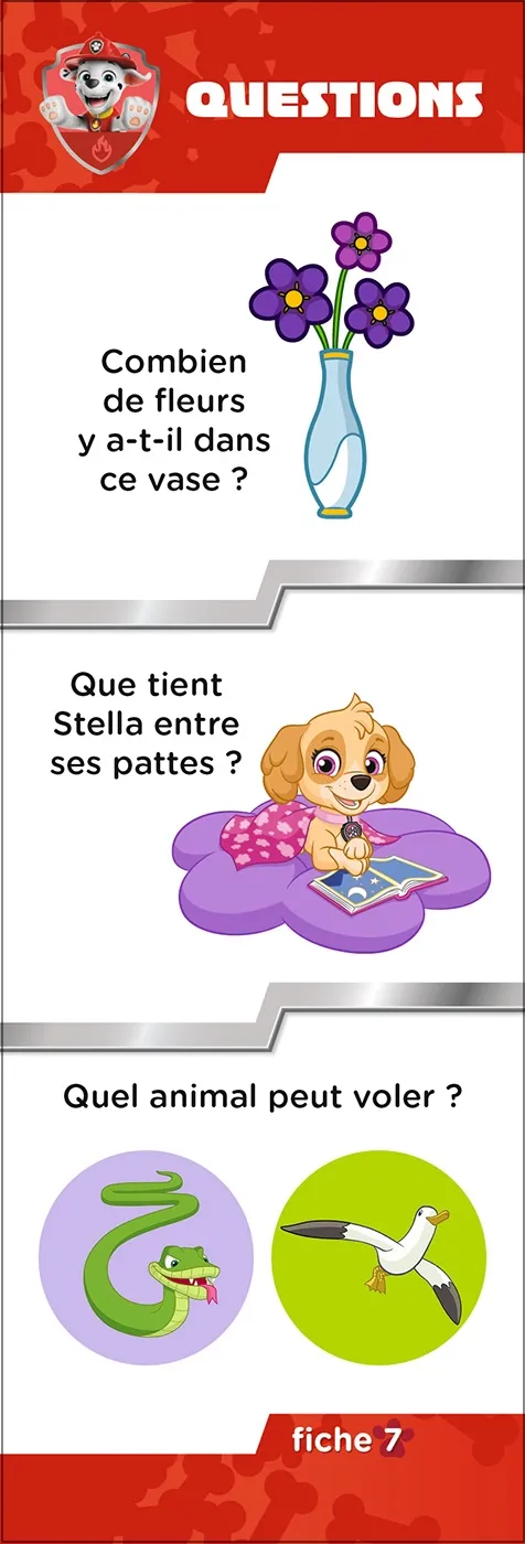 Les Incollables Pat' Patrouille Toute Petite Section éventail 120 quiz