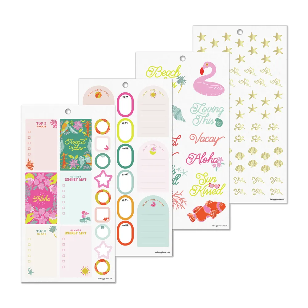 Happy Planner Tropical Florals carnet stickers 30 feuilles tropical