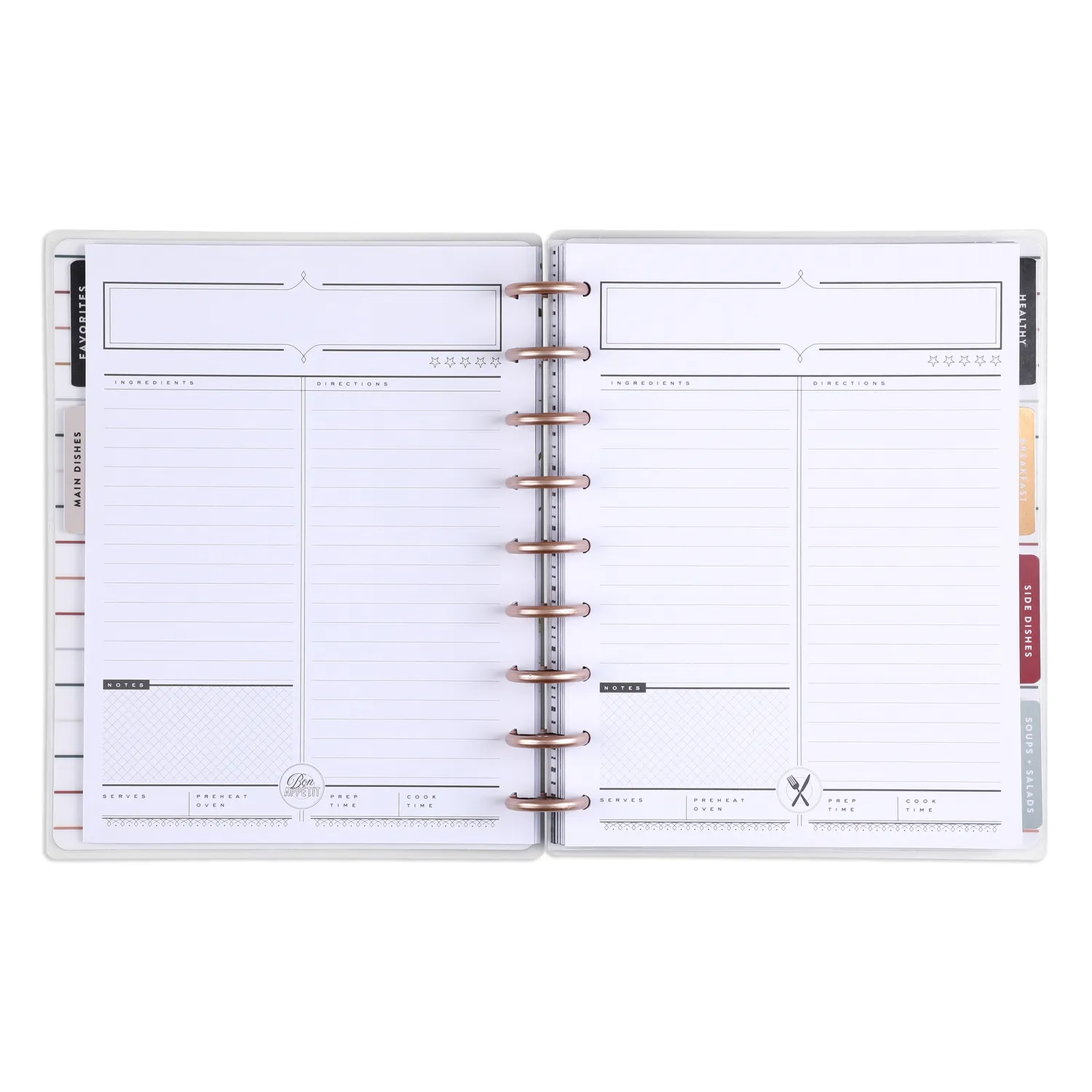 Happy Planner Southern Farmhouse organiseur recettes 162 fiches