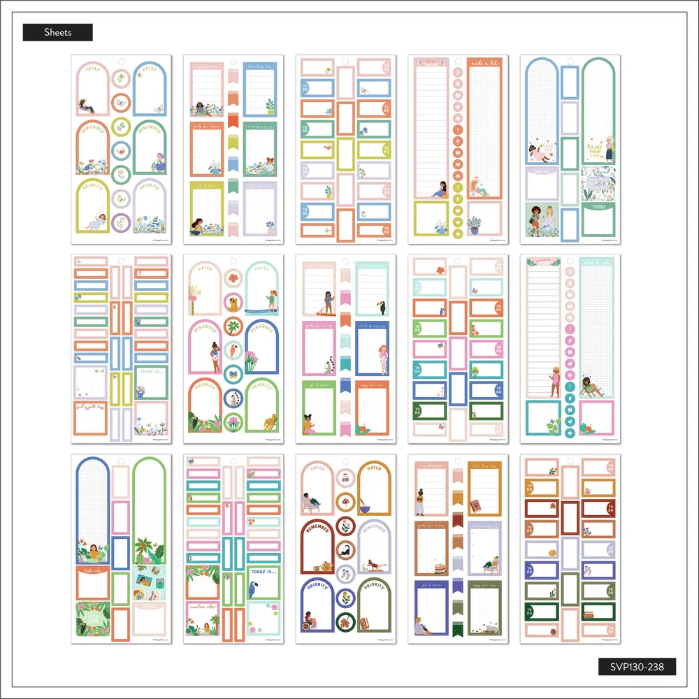 Happy Planner Squad Goals stickers Classic 560 coloré foil