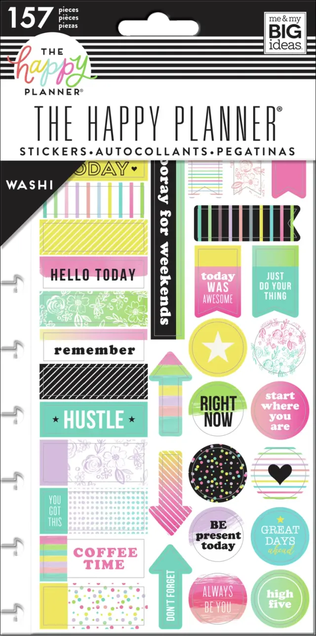Happy Planner Coffee Time washi stickers 5 planches