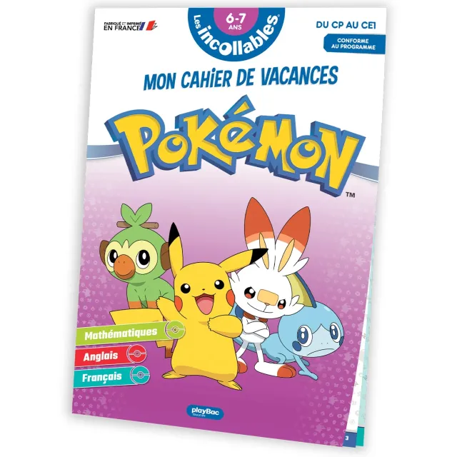 Les Incollables Pokémon cahier de vacances CP au CE1 6-7 ans