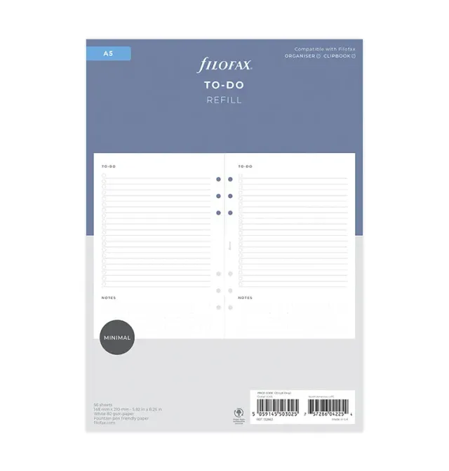 Filofax To Do recharge A5 papier 80 g