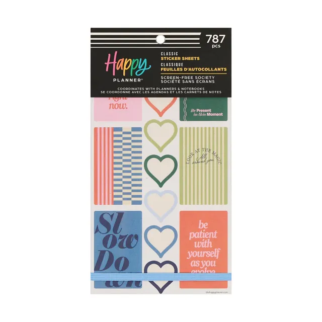 Happy Planner Screen Free Society stickers value pack 30 feuilles