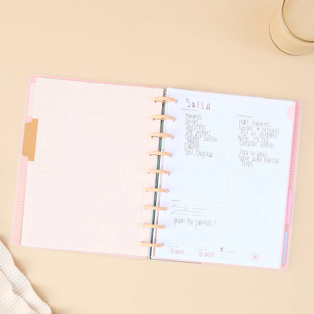 Happy Planner Savory Food journal recettes Classic 80 feuilles salé